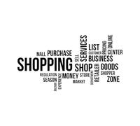 Lettering Stickers Word Cloud Shopping 54x101.1cm Tattoo Culture Black