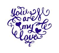 Lettering with Different Quotes About Love in The Texture of The Heart on a Lettering Decals 54.6x59.7cm Window Decals DarkBlue
