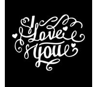 Lettering with Different Quotes About Love in The Texture of The Heart on a Lettering Decals 64x82.4cm Car Body Decoration White