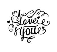 Lettering with Different Quotes About Love in The Texture of The Heart on a Mural and Wall Vinyl Decal 52x67cm Art Mural Painting Black