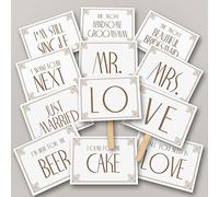 Letterpress style wedding/birthday photo props sign free stand photo booth - A5 Both Sets - WS
