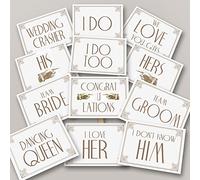Letterpress style wedding/birthday photo props sign free stand photo booth - A5 Set Two - NS