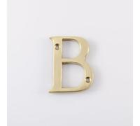 Letters A-D for Front Doors Individual Door Letters Durable Alphabet Characters for House Names Numbers and Signage Use (Polished Brass, 53mm-Letter B)