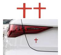 Letters Car Emblem for Metal Jesus Christ Cross,Rear Trunk Badge Decal Waterproof Adhesive Sticker Exterior Auto Decor,Red