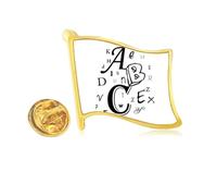 Letters English image Art Deco Fashion Golden Metal Flag Lapel Pin Badge