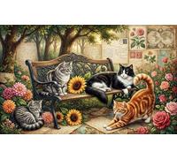 Letters from Afar And Cats 1000 Piece Jigsaw Puzzle,Home Wall Decor,Great Gifts,Educational Toy,Impossible Challenge,Premium Cardboard,Adults & Kids 14+,Stress Relief 38x26cm