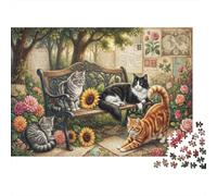 Letters from Afar And Cats 500 Piece Wooden Jigsaw Puzzle,Impossible Challenge,Educational Toy,Wood,Adults & Kids 14+,Home Wall Decor,Gift Idea,Stress Relief (52x38cm)