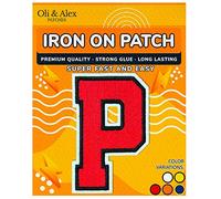 Letters Patches Iron on - Red Letter Patch F - Embroidered Iron On Patches for Jeans Jackets Hats - Cute Sew on Appliques 3.2" - Red, P