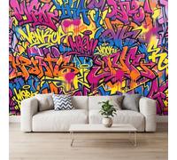 Letters Spray Paint Photo Wallpaper 400x280 cm | Graffiti Funky Art Non-Woven Wall mural, for living room bedroom kitchen