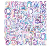 Letters Stickers,50 Pcs Aesthetic Alphabet Number Stickers,DIY Alphabet Number Sticker Set for Laptop Water Bottle Skateboard Guitar Phone Case Decorative Graffiti Y5SZTZ