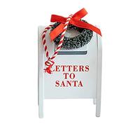 Letters to Santa Mailbox Christmas Decoration Vintage Mini Xmas Hanging Ornament for Tree Living Space 2.28x1.57x3.15inch- White