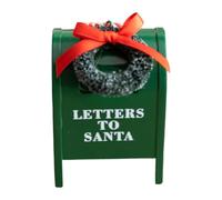 Letters to Santa Mailbox Christmas Decoration Vintage Mini Xmas Hanging Ornament for Tree Living Space 2.28x1.57x3.15inch- Green