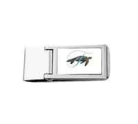 Letters Turtles Roam Ocean Slim Money Clip Stainless Holder Pocket Wallet