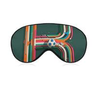 Letters with Football Elements Sleep Mask with Adjustable Strap, Breathable Sleep Masks for Women Men, Soft Eye Mask for Side Sleepers, Travel, Office Nap, Airplane & Blocking Light