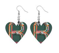 Letters with Football Elements Wooden Earrings for Women, Vintage Elegant Wood Jewelry, Lightweight Earrings for Wedding, Party, Everyday Jewelry Gift, Apricot shaped, Wood, wood