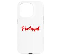 Letters Word Portugal in Beautiful Red Font Case for iPhone 15 Pro