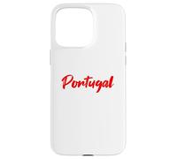 Letters Word Portugal in Beautiful Red Font Case for iPhone 15 Pro Max