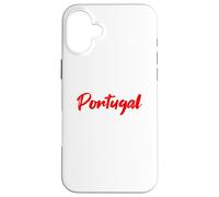 Letters Word Portugal in Beautiful Red Font Case for iPhone 16 Plus