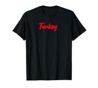 Letters Word Turkey in Cute Red Font T-Shirt