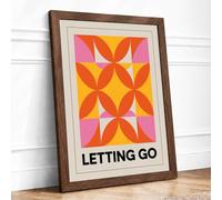 Letting Go Geometric Framed Wall Art Print A2 Walnut | Ready to Hang, Premium Gi Paper, Fade-Resistant Inks, Securely Packaged, UK Made