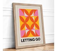 Letting Go Geometric Framed Wall Art Print A3 Oak | Ready to Hang, Premium Gi Paper, Fade-Resistant Inks, Securely Packaged, UK Made