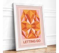 Letting Go Geometric Framed Wall Art Print A4 (29.7×21cm) White, Wall Decor for Living Room, Bedroom, Office & Home, Ready to Hang, Art Gift