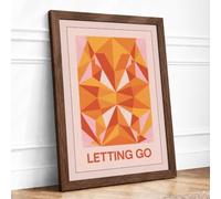 Letting Go Geometric Framed Wall Art Print A4 Walnut | Ready to Hang, Premium Gi Paper, Fade-Resistant Inks, Securely Packaged, UK Made