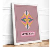 Letting Go Minimalist Framed Wall Art Print A1 (84.1×59.4cm) White, Wall Decor for Living Room, Bedroom, Office & Home, Ready to Hang, Art Gift