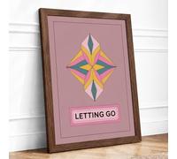 Letting Go Minimalist Framed Wall Art Print A2 Walnut | Ready to Hang, Premium Gi Paper, Fade-Resistant Inks, Securely Packaged, UK Made
