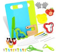 LETTO & TAILOR 28-Piece Kid's Knife Set and Bread Cutter Set, Cookie Cutter for Biscuits, Fruit, Sandwiches and Vegetables, Toddler Knife for Cutting, Mickey and Dinosaur Shapes