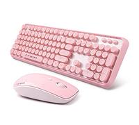 Letton 2.4GHz USB Wireless Keyboard and Mouse Combo-Pink