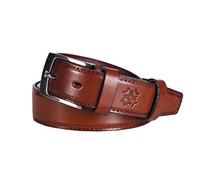 Lettro Genuine Leather Belts for Men | Men’s Vegetable Tanned Leather Belt for Formal Wear | Premium Quality Leather Belts Made in Europe (L: 43 inch - 110 cm | W: 1.18 inch - 3 cm - Brown)