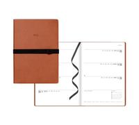 Letts of London® 2026 Oslo Weekly/Monthly Planner, 12 Months, January to December, A5 Size, 8.25" x 5.875", Sewn Binding, Leather-Look Cover, Multilingual, Tan (C082334-26)