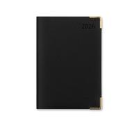 Letts of London Connoisseur A5 day to a page with appointments 2026 diary - Black 26-TC1XBK