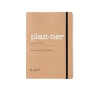Letts of London Eco Writers Words A5 week to view 2027 diary - Kraft 27-082285