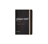 Letts of London Eco Writers Words A6 week to view 2026 diary - Black 26-082287