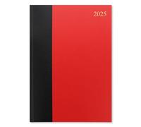Letts of London Standard A4 two pages per day 2025 diary - red/black
