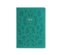 Letts of London Woodland A5 week to view 2025 diary - green