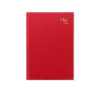Letts Standard A5 day to a page 2024 diary - red