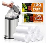 Lettuce Eat® 10l Pedal Bin Liners 240 Counts Small Clear Plastic Bin Bags Strong Wastebasket Trash Can Bin Liners for Bathroom Toilet, Bedroom, Office,Desk,Fit 10-15ltr Bins