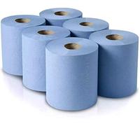 Lettuce Eat 2 X 6 Rolls of 2ply Blue Centrefeed Paper Tissue Paper Rolls for Home Office Warehouse Bathroom Kitchen