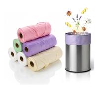 Lettuce Eat® 200 Scented Pedal Bin Liners -With Tie Handles Fresh Cotton, Lemon, Lime, Pot Pourri, Lavender, 64 x 28CM- Refuse/Waste 15L