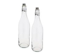Lettuce Eat® 2PCS 1L Glass Bottles with Swing Top Lid Brewing Preserve for Home Brewing Oil Vinegar Beer Wine Cider Soda 1000ML/35oz