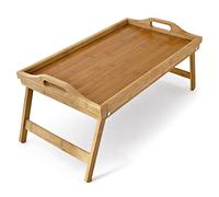 LETTUCE EAT ® Folding Bamboo Breakfast Lap Tray Wood Over Bed Table Stand Kitchen Wooden New