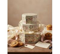 Lettuce Eat® Set Of 3 Cake Storage Tins Airtight Cookie Cupcake Biscuit Tin Baking Haberdashery Metal Boxes With Lids