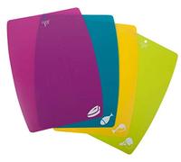 LETTUCE EAT ® Set of 4 Flexible Chopping Boards Flexi Cutting Sheet Mats Colour Coded Meat Fish Veg Poultry