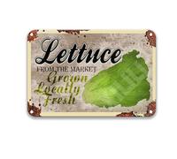 Lettuce Grown Locally Fresh From The Market Funny Decor For Home Garage Decor Signs For Man Cave 8X12 Inch Tin Sign