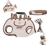 Lettuce Pets Dog Harness, Crossbody Pet Carrier Harness, Adjustable Pe-t Backpack for Pe-t Dogs Weighing 2-10kg, Breathable Mesh, Hands-Free Snuggle Sling Dog Carrier (Beige,S(4-9lbs))