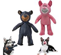 Lettuce Pets Dog Toys, 2025 New Esslvyshop-Bear for Heavy Chewers, Unbreakable Bear Pet Toy for Dogs Aggressive Chewers (Blue+Pink)