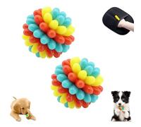 Lettuce Pets Dog Toys, Lettuce Pets Chew Ball, Heavy-Duty Spiky Chew Ball Dental-Friendly Toy for Medium & Large Dog, Chewing Training & Teeth Cleaning (C * 2Pcs)